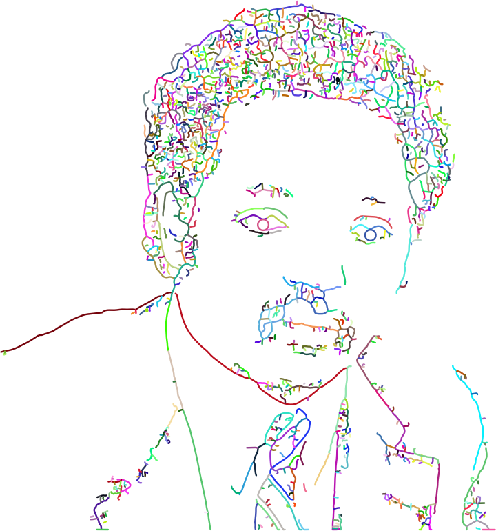Jesse Jackson Portrait Line Art Prismatic No BG