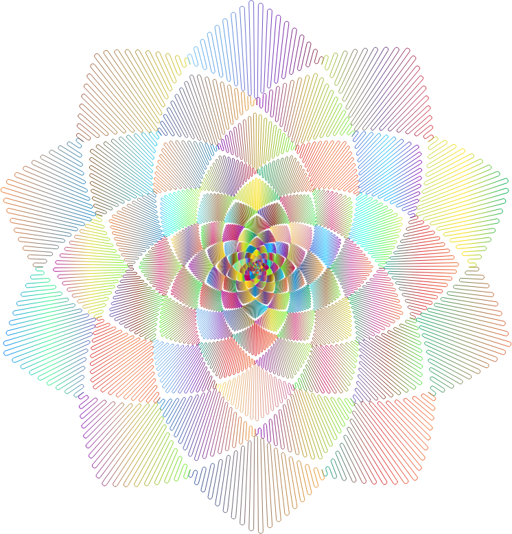Geometric Rosette Design Polyprismatic No BG