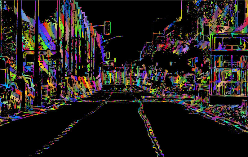 Urban City Street Line Art Polyprismatic