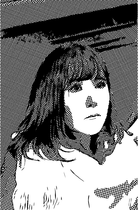 Thoughtful Girl - Black and White