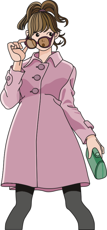 Girl in coat with sunglasses