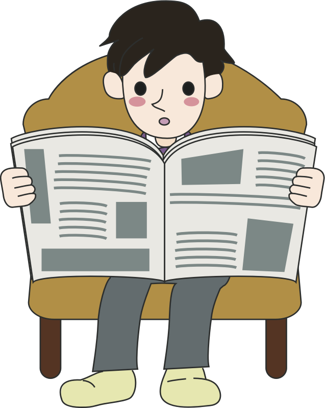 Reading a newspaper