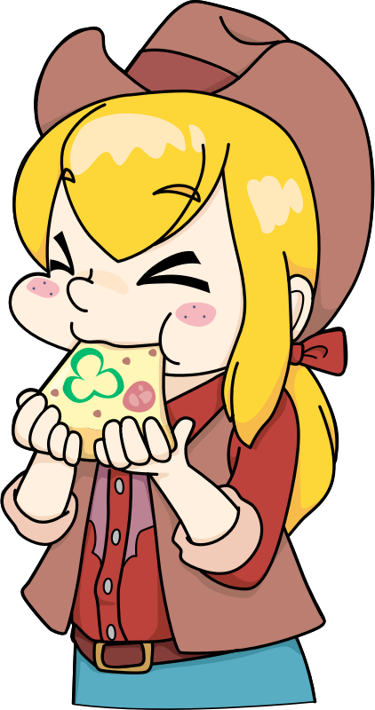 Cowgirl Eating Pizza