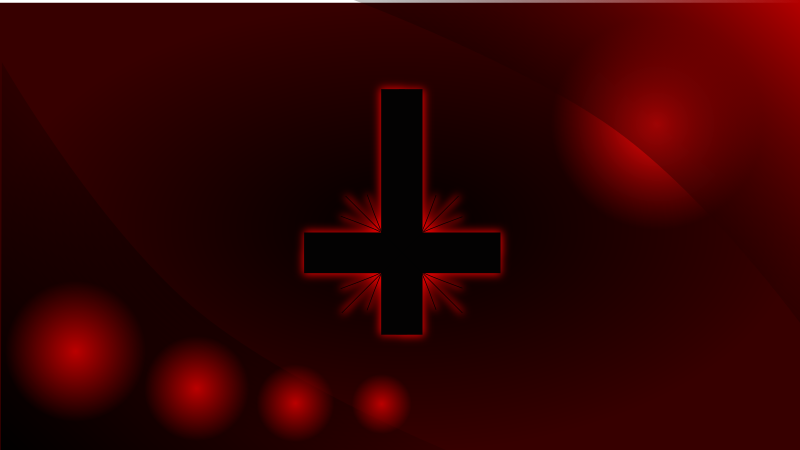 Glowing inverted cross wallpaper
