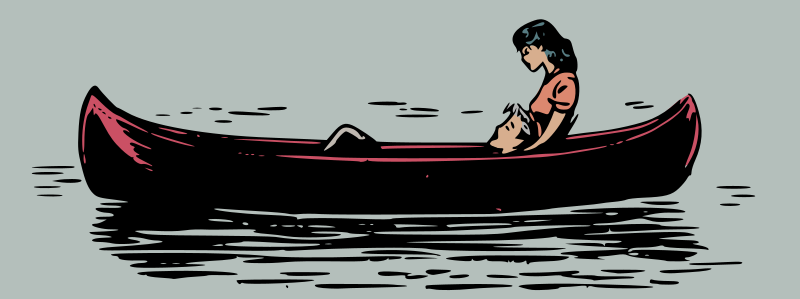 Lovers in a canoe