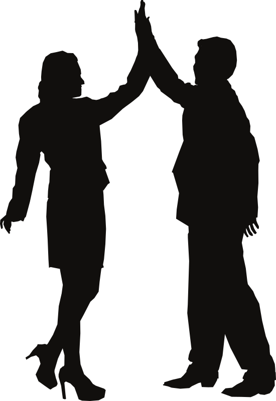 Business success high five