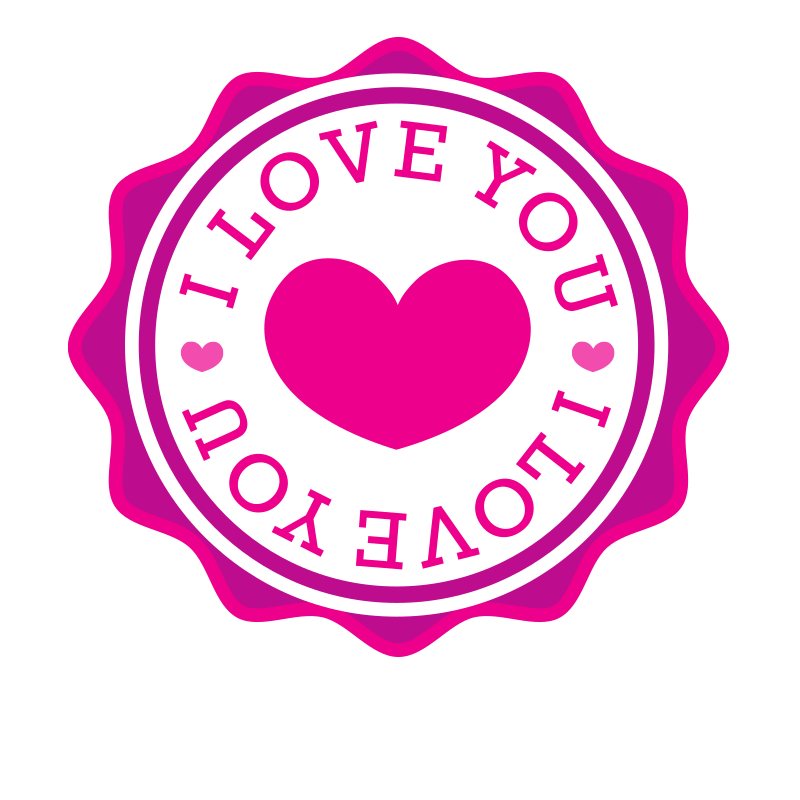 I love you vector sticker