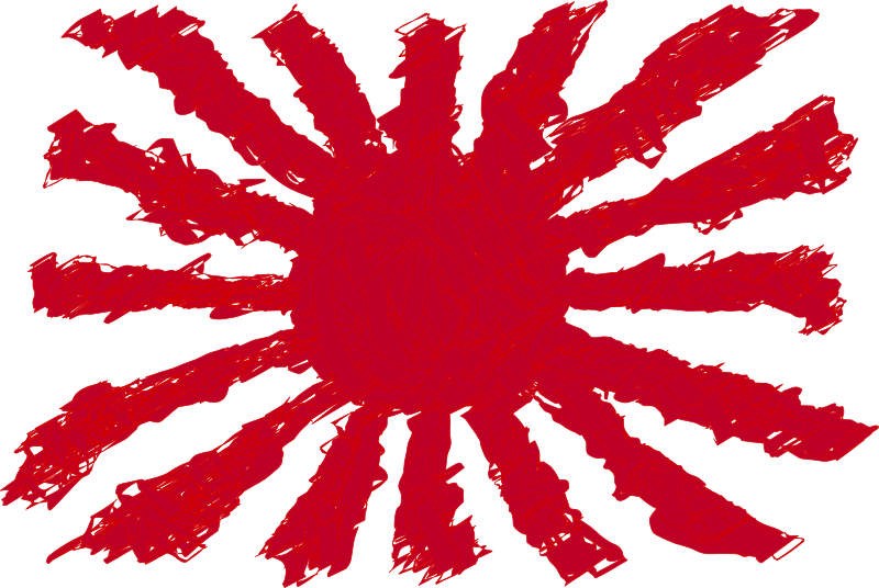 Grungy war flag (naval flag) of Japan