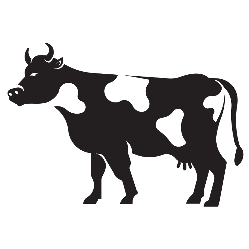 Cow silhouette stencil art