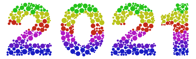 Year of 2021 with Circles - Rainbow