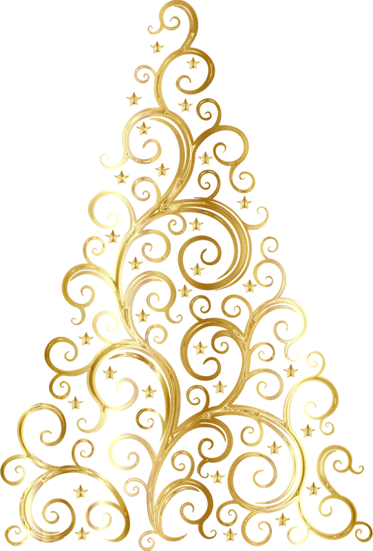 Christmas Tree Silhouette By Karen Arnold Gold No BG
