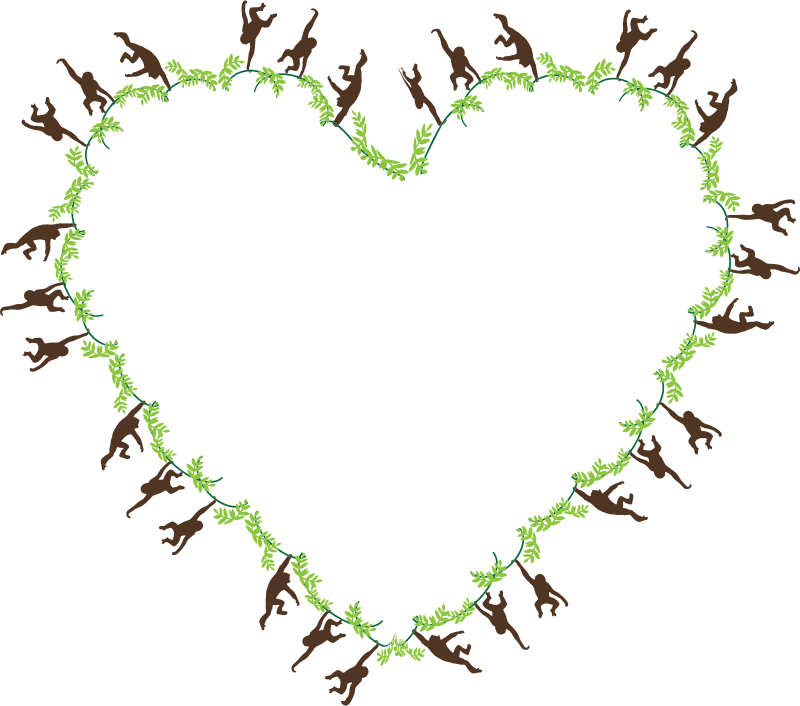 Monkeys Frame Heart