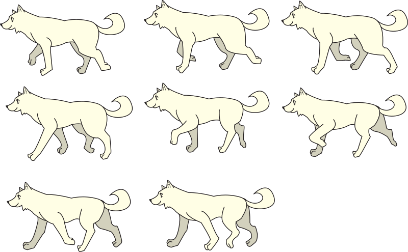 Shiba Inu Dog Walking Collection (different poses)