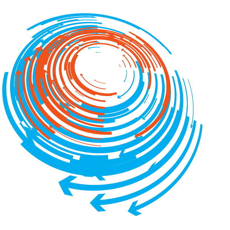Red and blue arrows abstract graphics