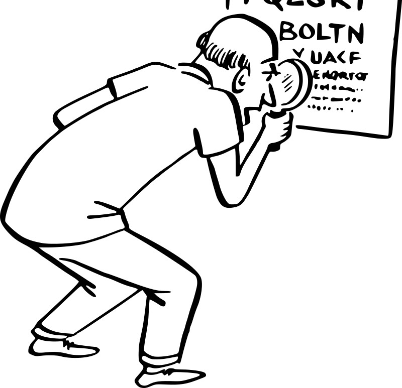 Looking at eye chart