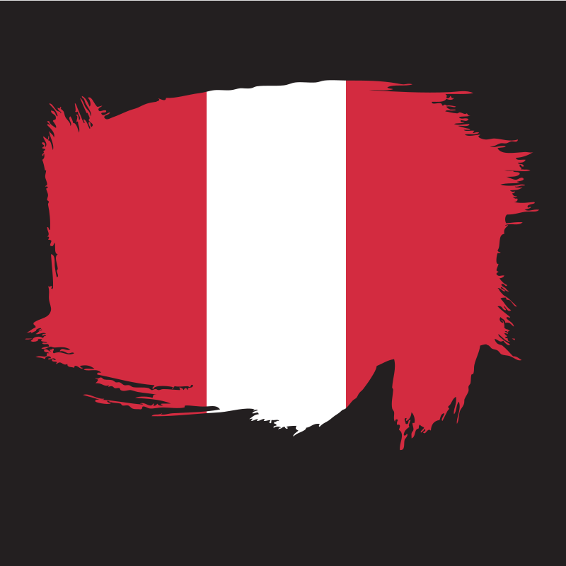 Painted flag of Peru