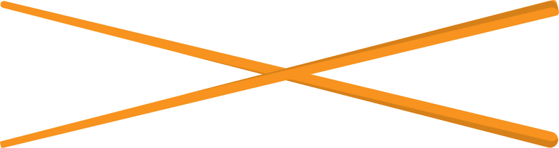 Crossed chopsticks