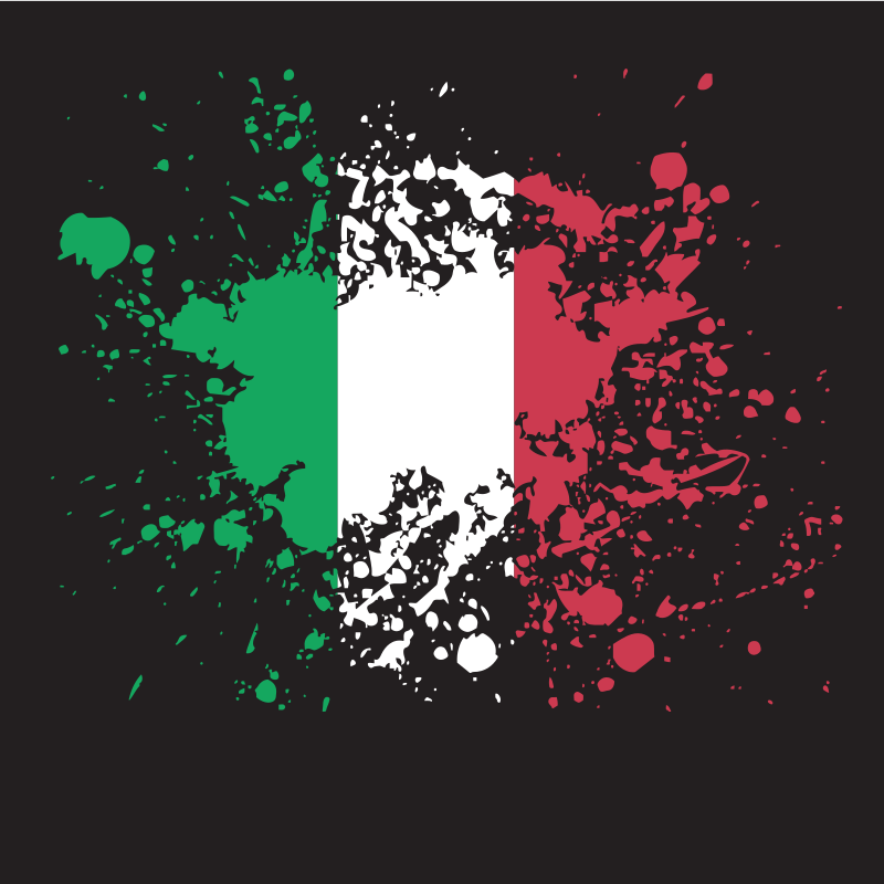 Italy ink grunge with flag