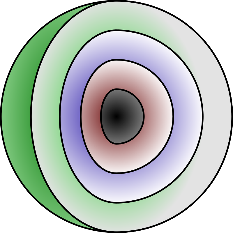 Schalenmodell eines Atoms in 3D