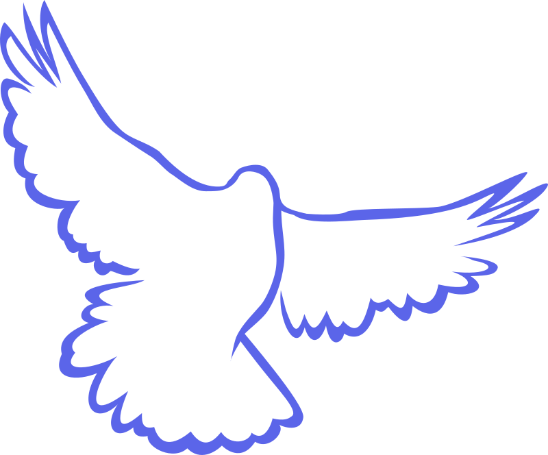Flying dove, stylized