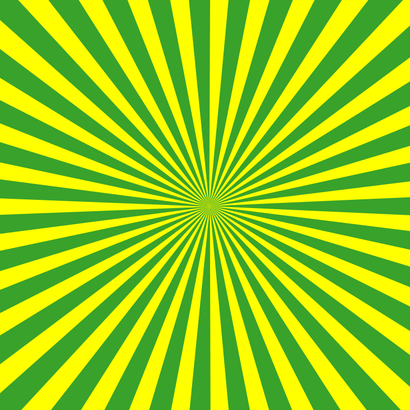 Yellow sunbeams on green background