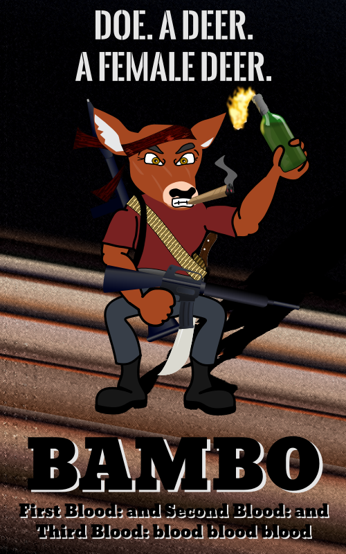 Bambo: First Blood: and Second Blood: and Third Blood: blood blood blood—Cinematic Background Version