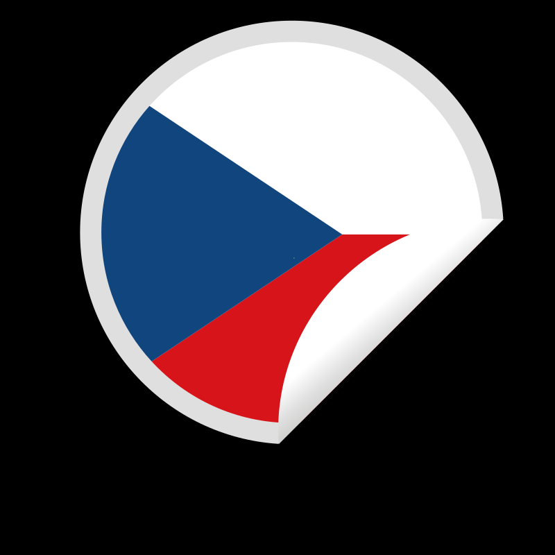 Czech flag sticker clip art