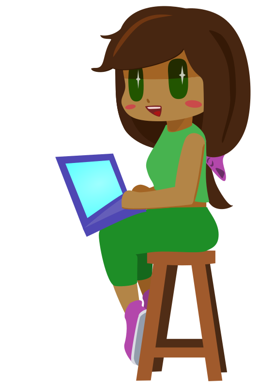 Girl using laptop