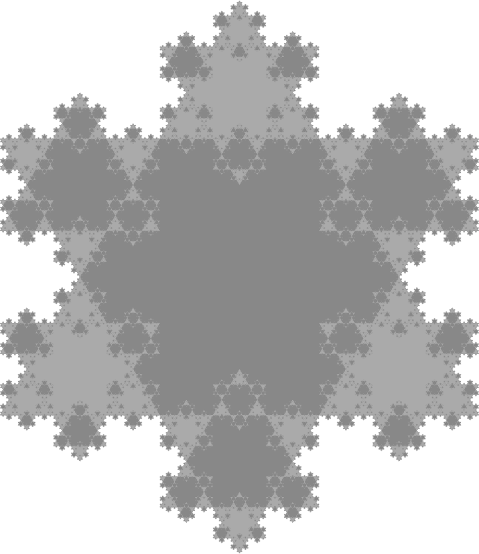 Koch's snowflake 6 iterations grey