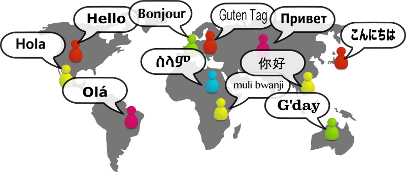 World Map with Greetings