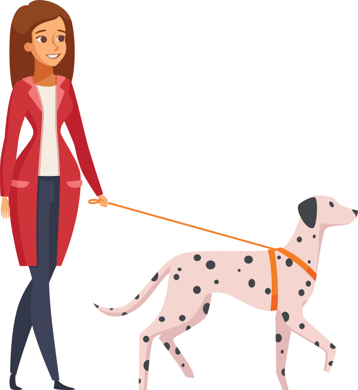 Woman Walking Dalmatian