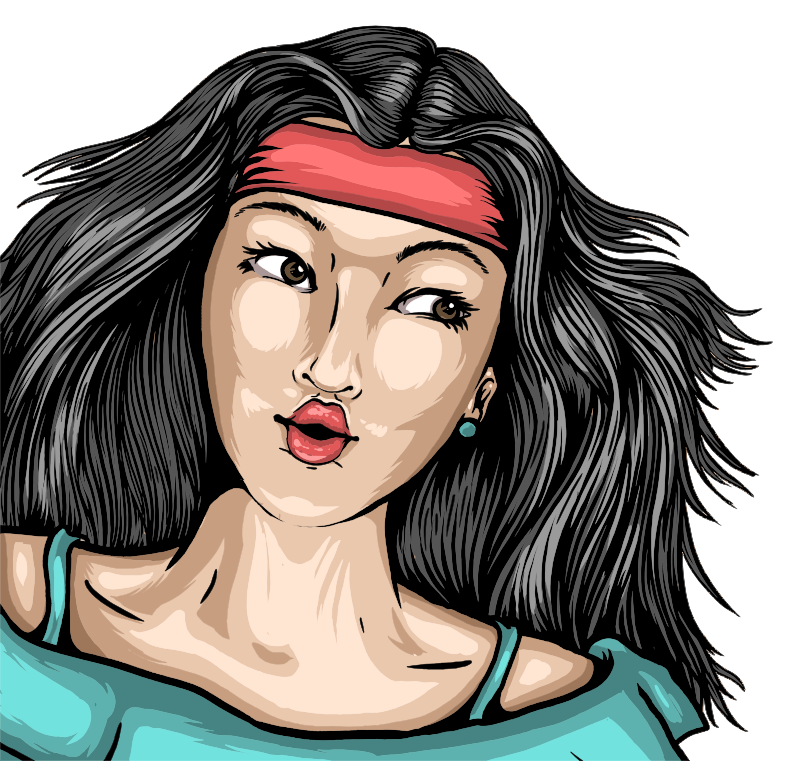 Cartoon Woman Portrait - Remix