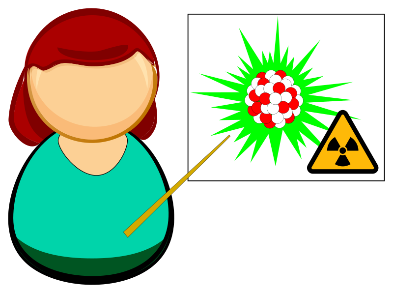 Teacher talking about radioactivity