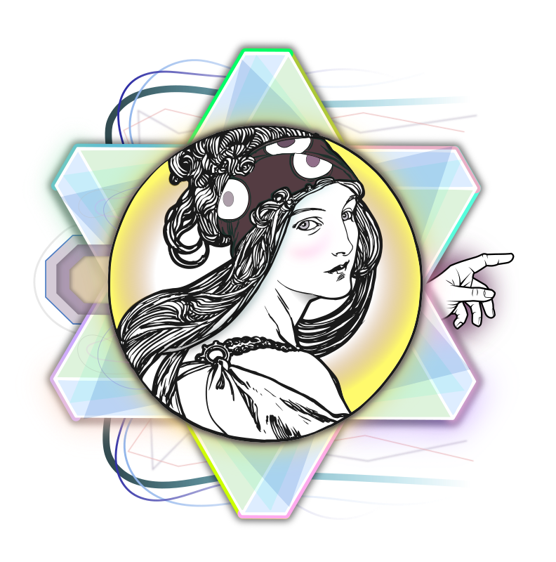  Woman's Portrait By Alphonse Mucha 4 --- Asymmetrical REMIX