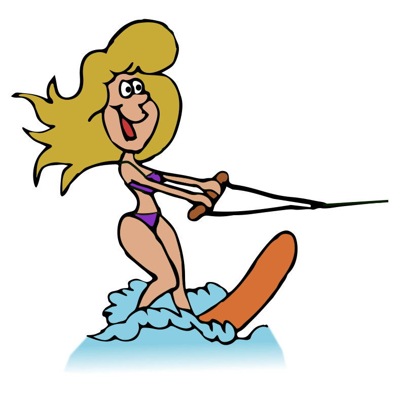 Girl Water Skiing - Colour Remix