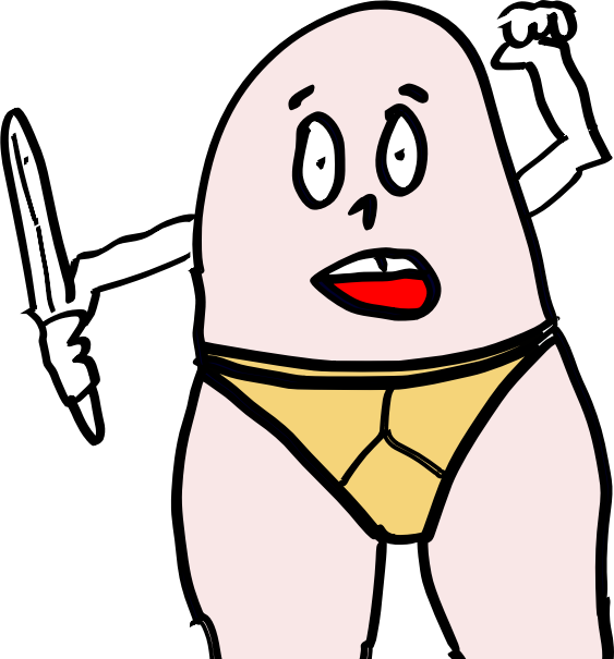 angry egg in underpants