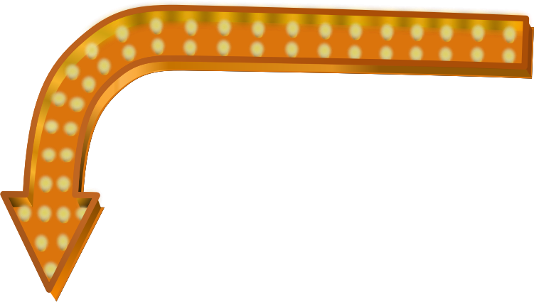 Neon Sign Orange Arrow