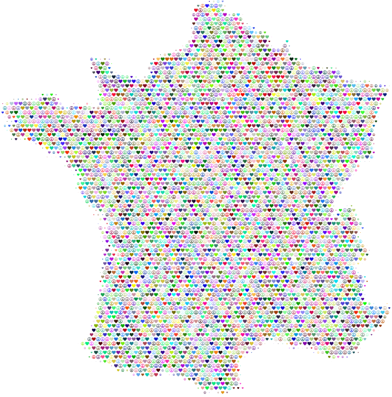France Love And Peace Colorful