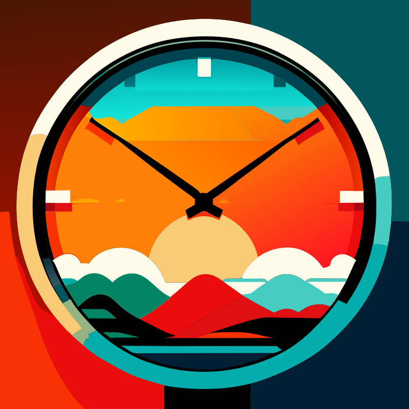 Landscape themed watch