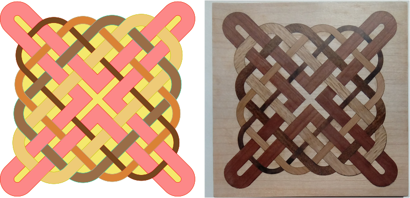 Celtic knot coloured and made