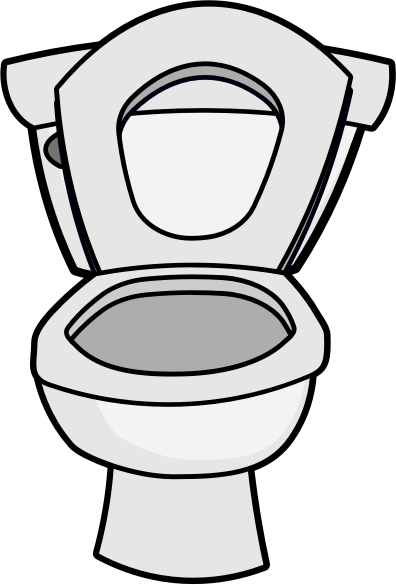 Clean toilet with seat up