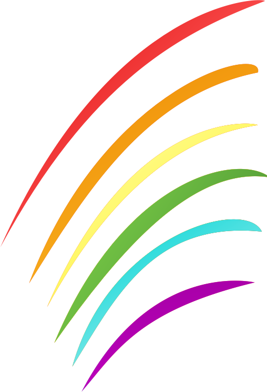 Rainbow with thicker pencil lines distorted shape