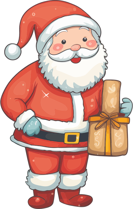 AL Generated Santa Holding Present 2 By Petr Kratochvil Vectorized