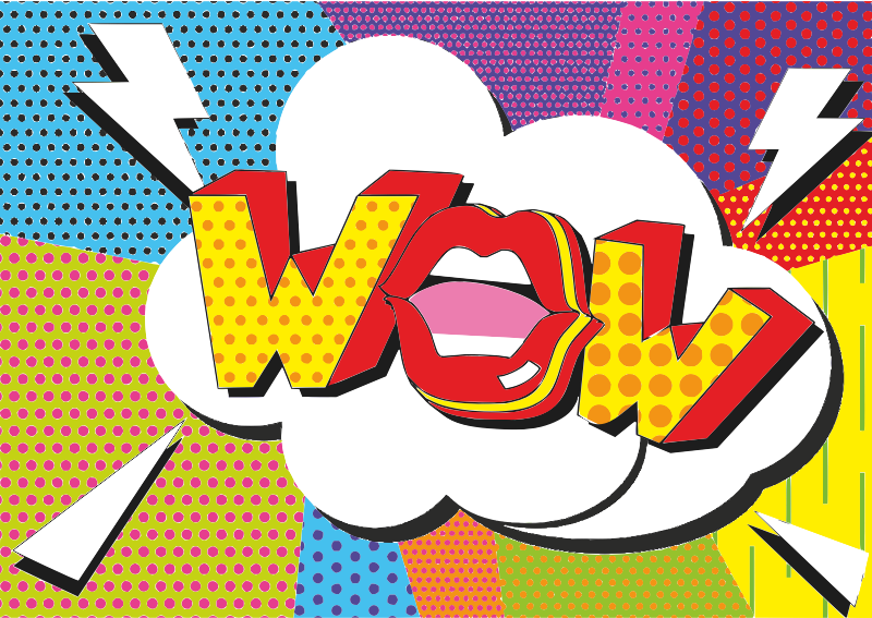 wow comic book lips pop art
