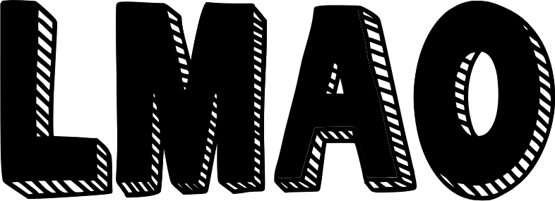 lmao 3D word art black 