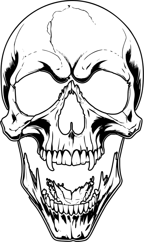 Screaming Vampire Skull White