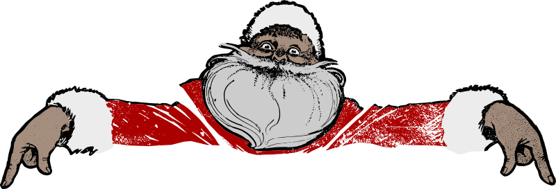 Black Santa Pointing