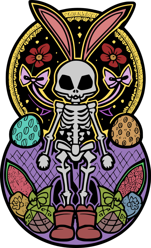 Easter Bunny Skeleton - Colour Remix