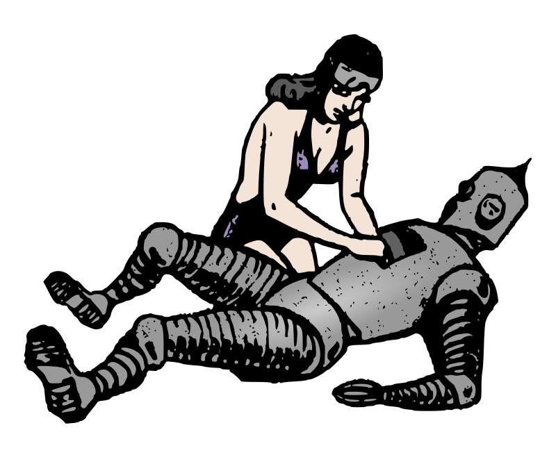 Woman Helps a Hurt Robot - Colour Remix