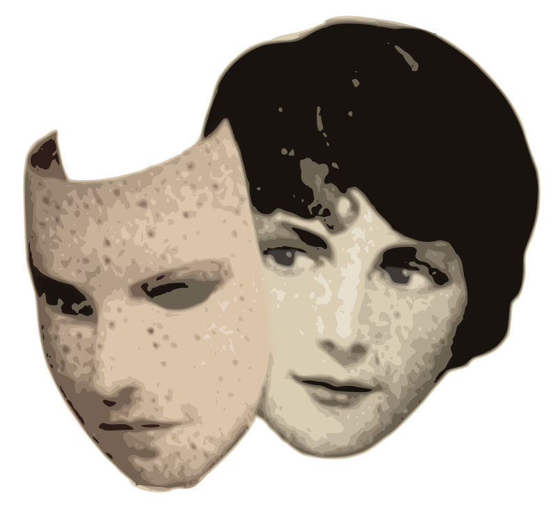 Retro Lady with a Mask